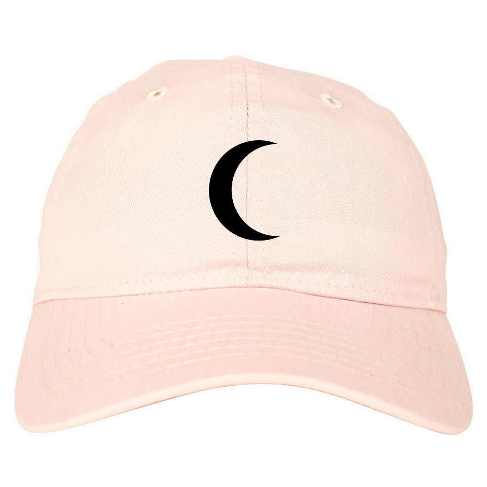Crescent Moon Chest Dad Hat Baseball Cap Pink