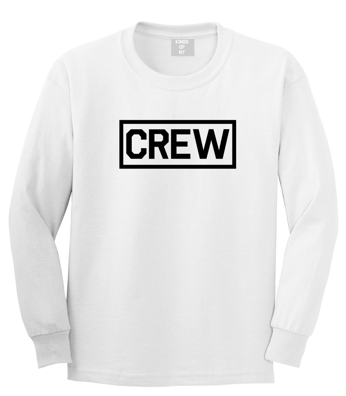 Crew Box White Long Sleeve T-Shirt by Kings Of NY