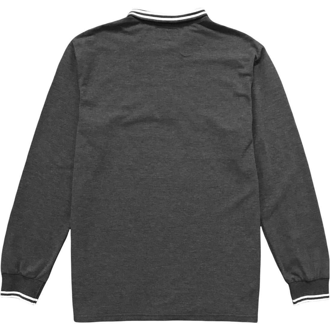 Dark Grey Logo Classic Pique Long Sleeve Polo Shirt Back