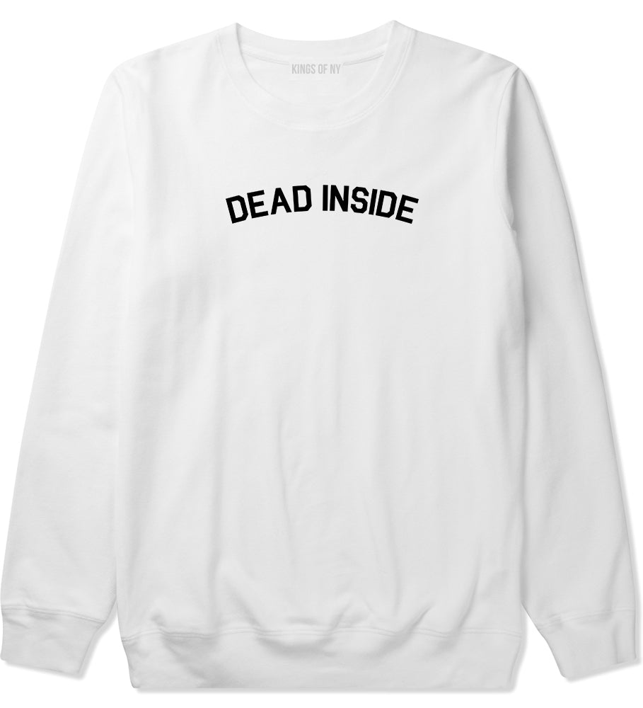 Dead Inside Arch Mens Crewneck Sweatshirt White by Kings Of NY
