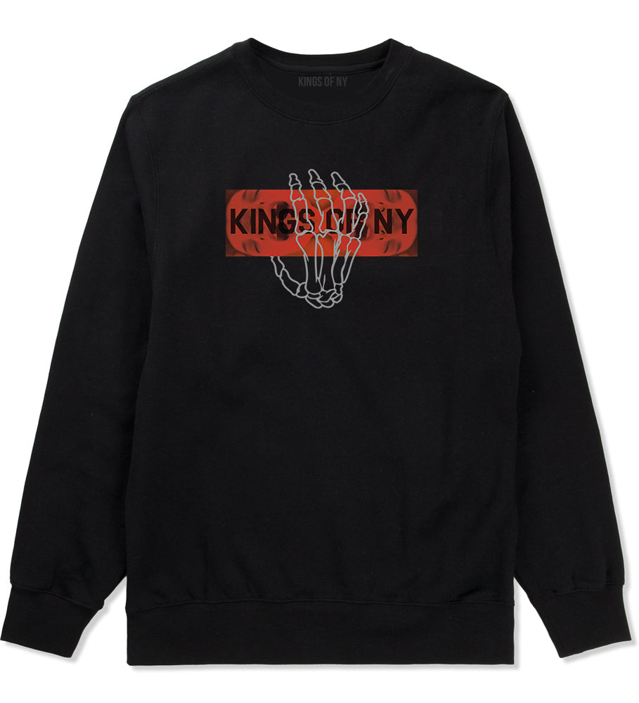 Dead Inside Skeleton Hand Mens Crewneck Sweatshirt Black by Kings Of NY
