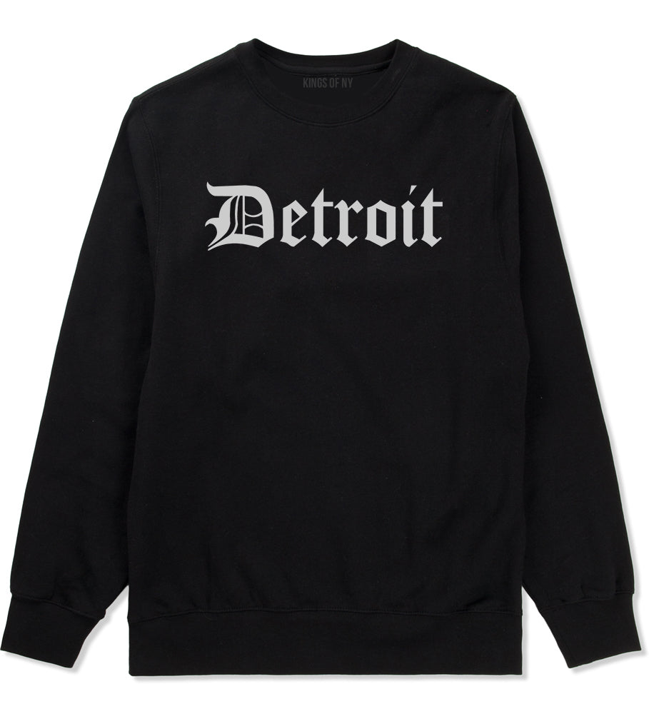 Detroit Old English Mens Crewneck Sweatshirt Black