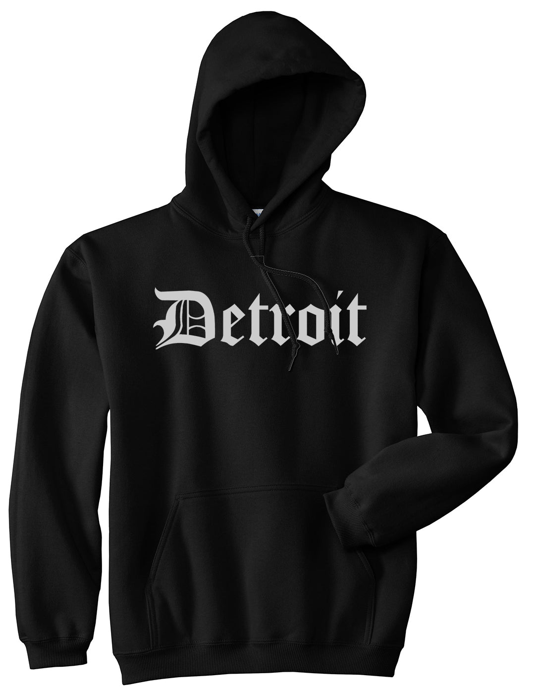 Detroit Old English Mens Pullover Hoodie Black