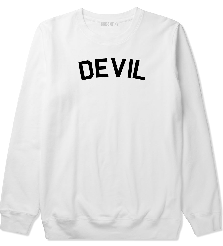 Devil Arch Goth Crewneck Sweatshirt in White