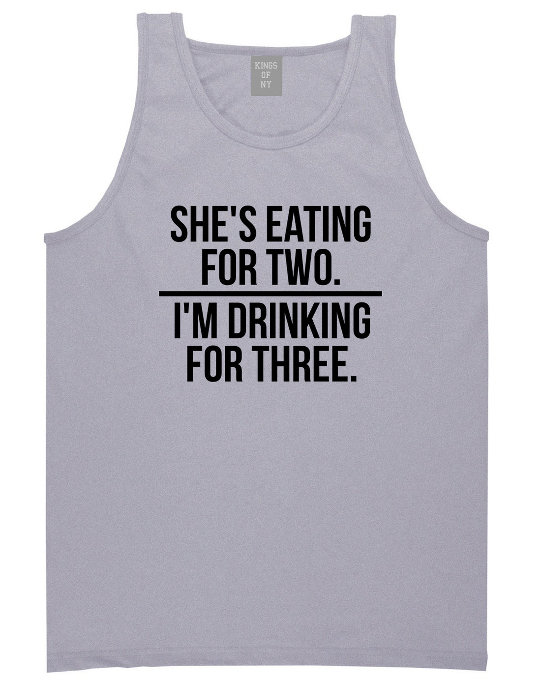 Drinking For Three Funny Pregnancy Announcement Mens Tank Top T-Shirt Grey