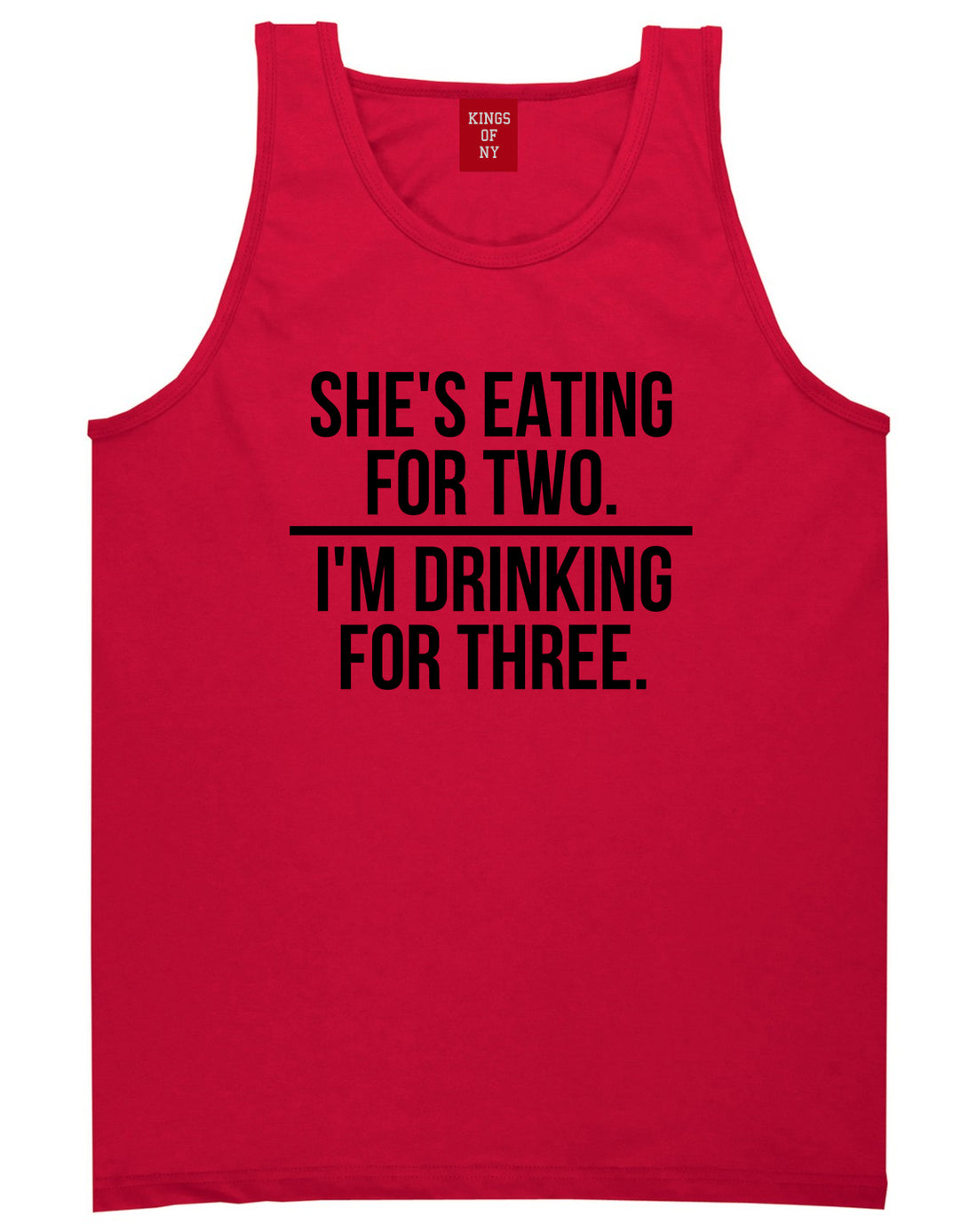 Drinking For Three Funny Pregnancy Announcement Mens Tank Top T-Shirt Red