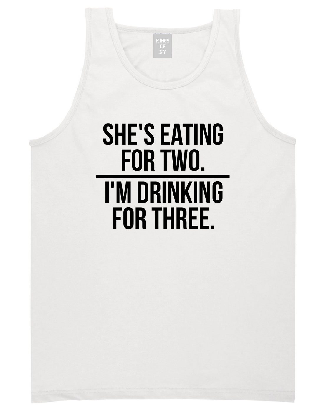 Drinking For Three Funny Pregnancy Announcement Mens Tank Top T-Shirt White