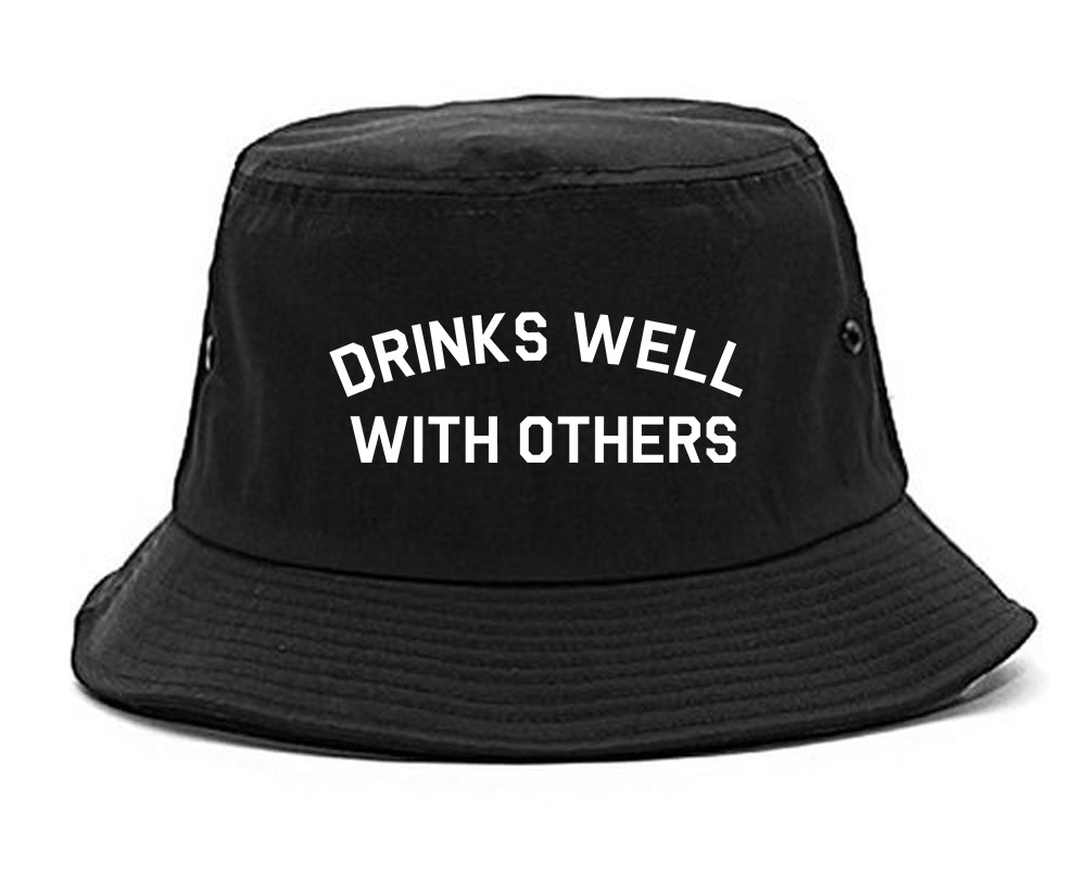 Drinks_Well_With_Others Mens Black Bucket Hat by Kings Of NY