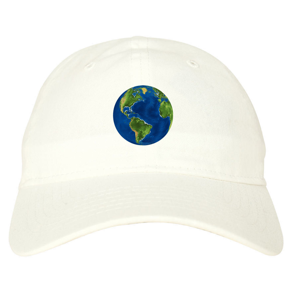 Earth_Globe Mens White Snapback Hat by Kings Of NY