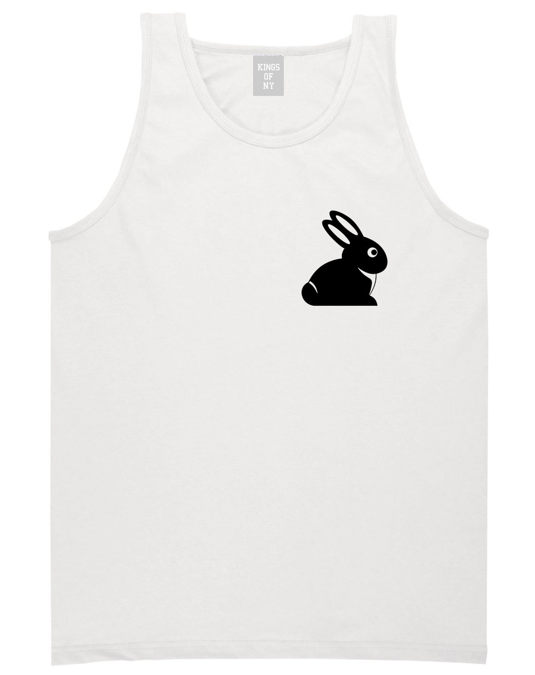 Easter_Bunny_Rabbit_Chest Mens White Tank Top Shirt by Kings Of NY