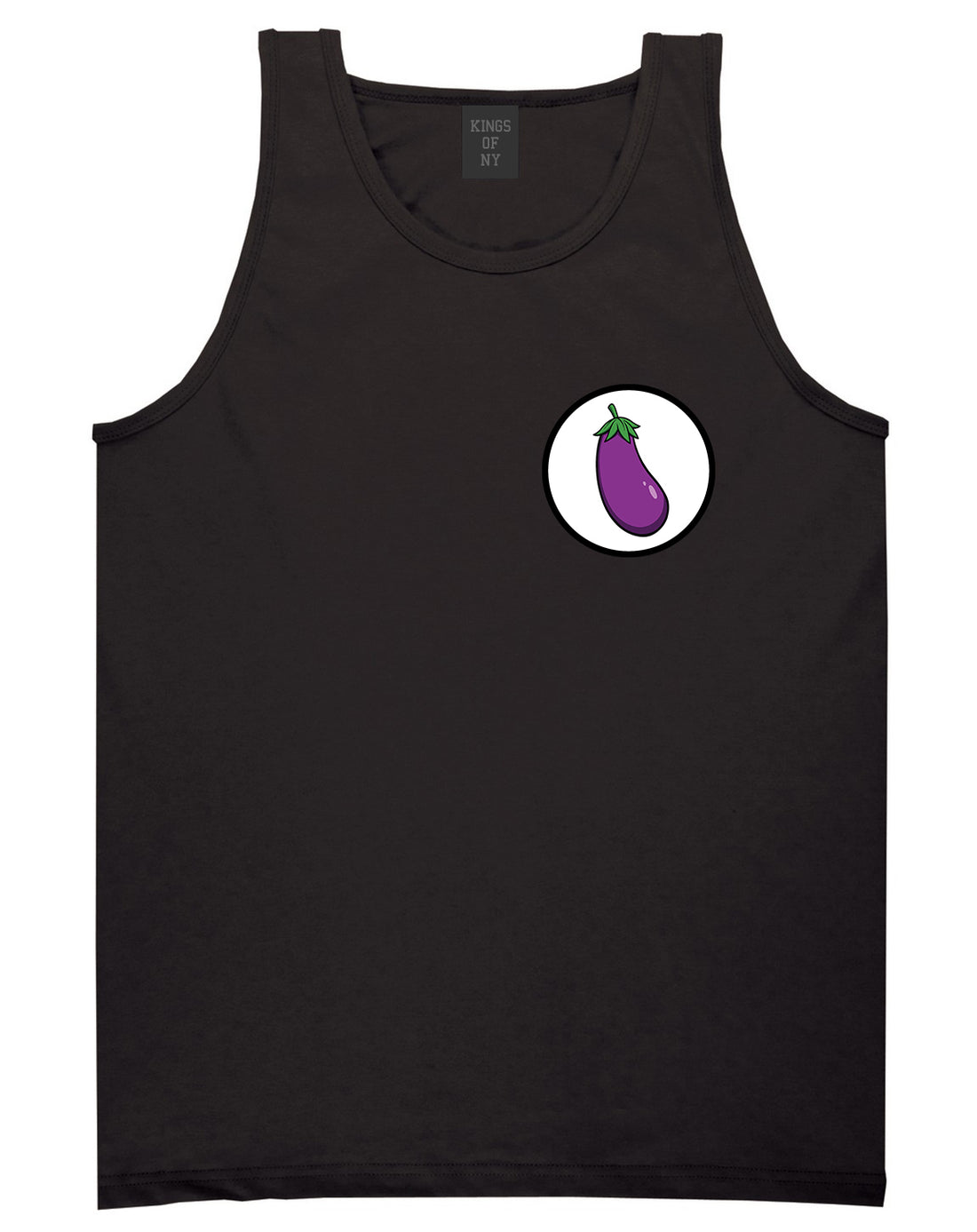 Eggplant_Emoji_Chest Mens Black Tank Top Shirt by Kings Of NY