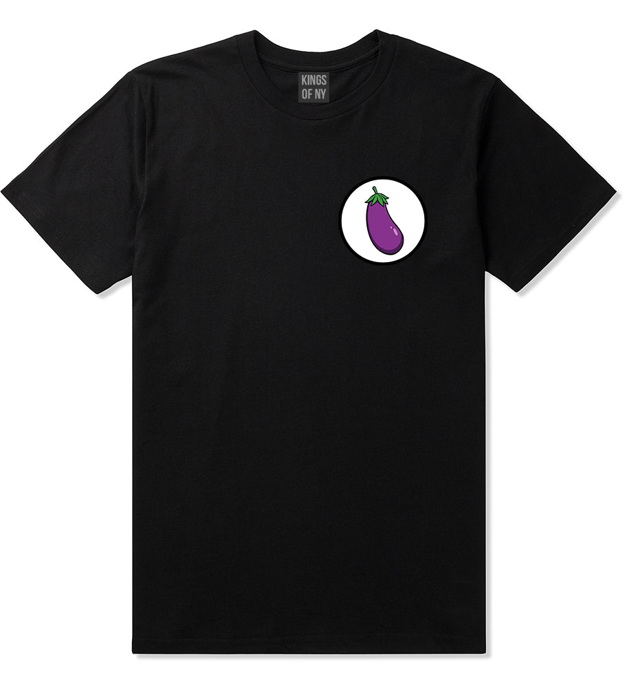 Eggplant_Emoji_Chest Mens Black T-Shirt by Kings Of NY