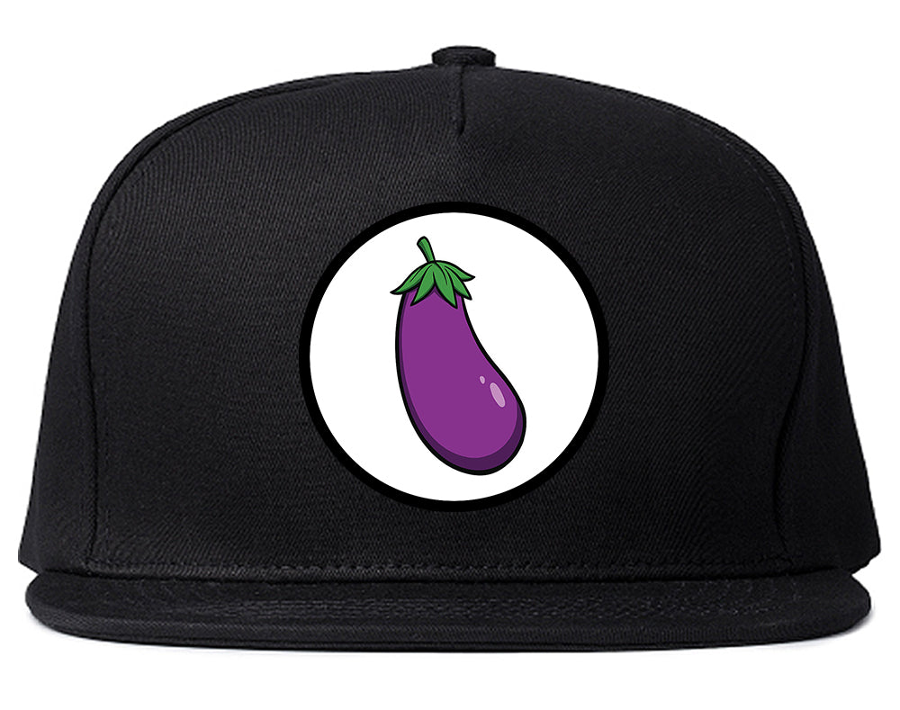 Eggplant_Emoji_Chest Mens Black Snapback Hat by Kings Of NY