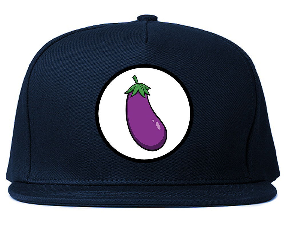 Eggplant_Emoji_Chest Mens Blue Snapback Hat by Kings Of NY