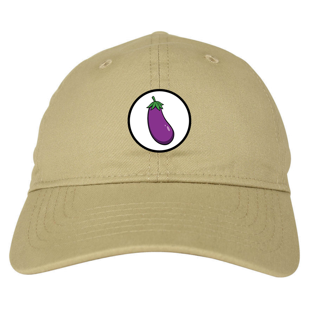Eggplant_Emoji_Chest Mens Tan Snapback Hat by Kings Of NY