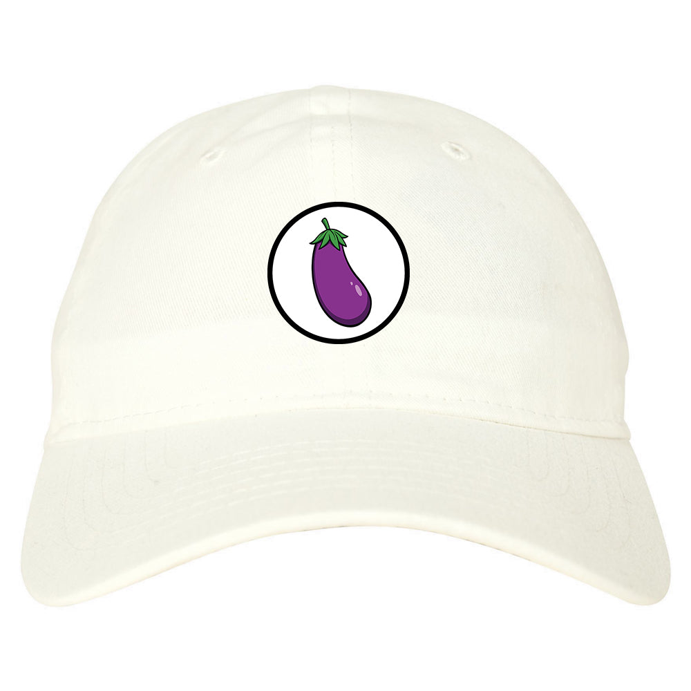 Eggplant_Emoji_Chest Mens White Snapback Hat by Kings Of NY