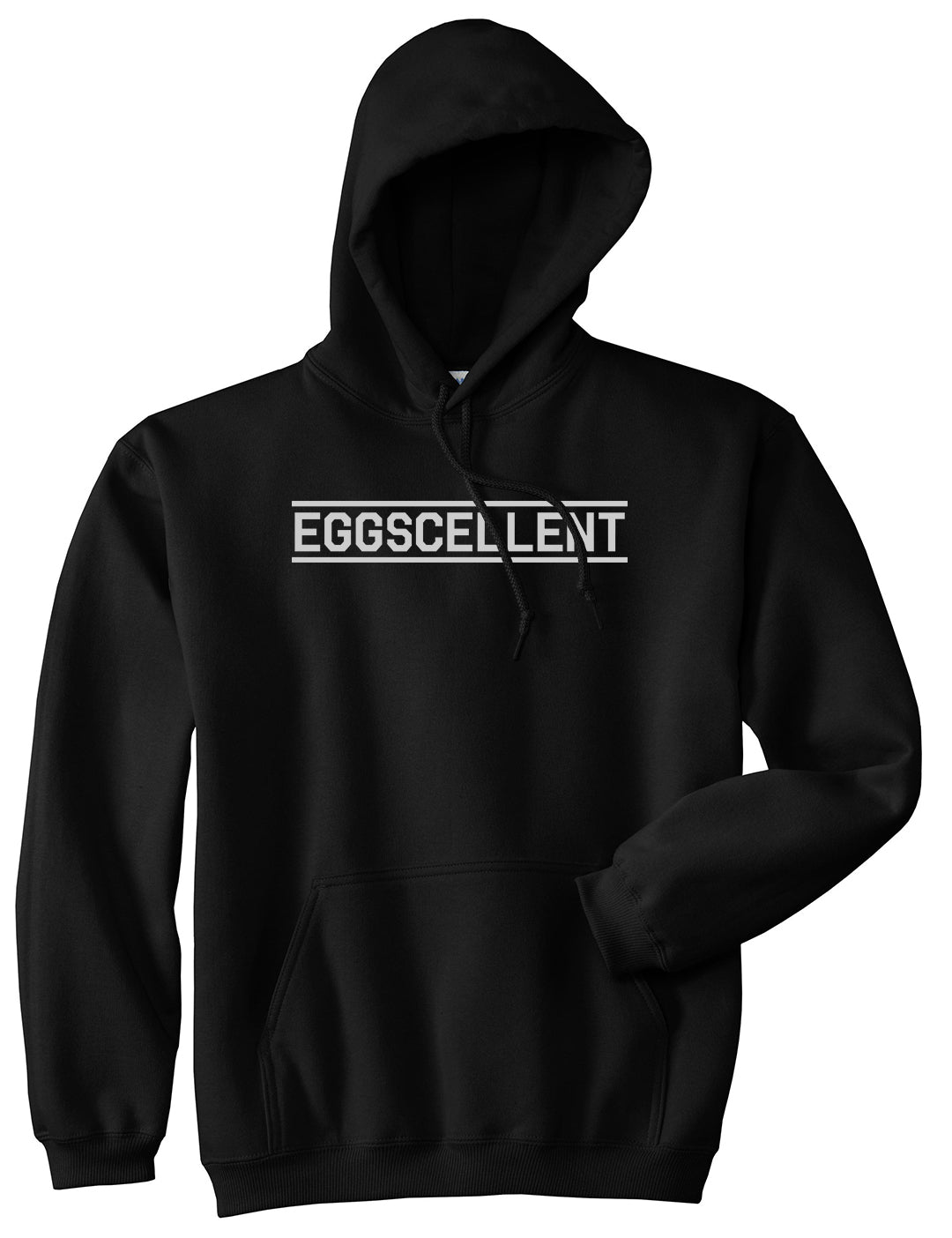Eggscellent Funny Mens Black Pullover Hoodie by Kings Of NY