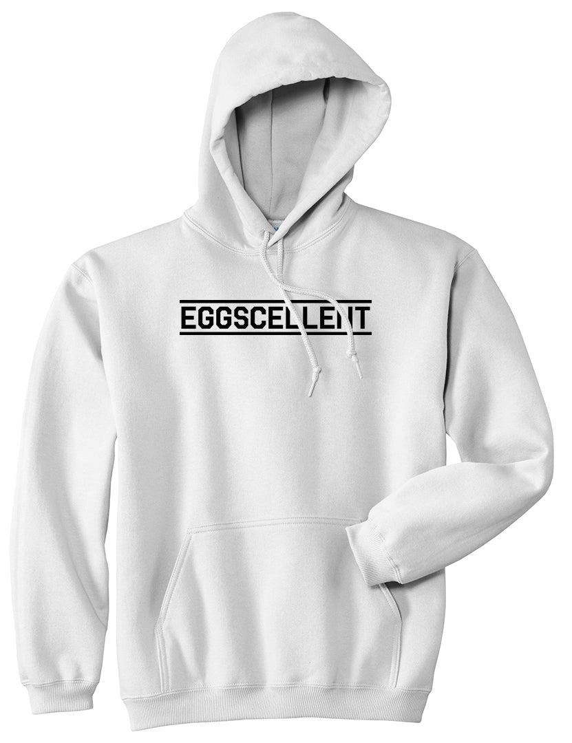 Eggscellent Funny Mens White Pullover Hoodie by Kings Of NY
