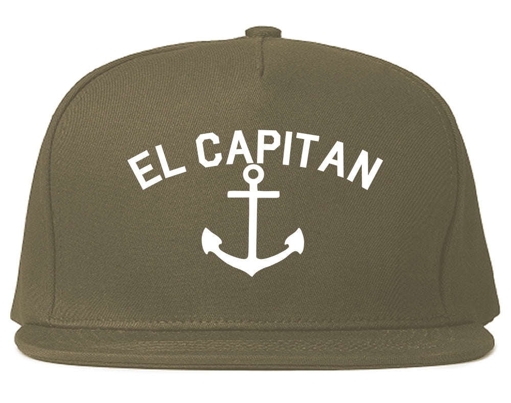 El Capitan Anchor Captain Mens Snapback Hat Grey