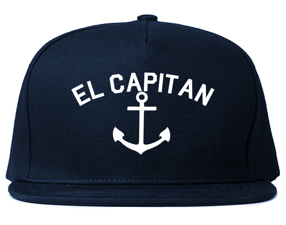 El Capitan Anchor Captain Mens Snapback Hat Navy Blue