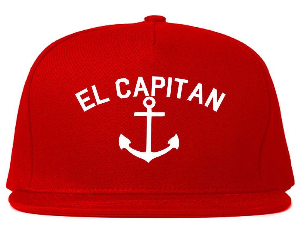 El Capitan Anchor Captain Mens Snapback Hat Red