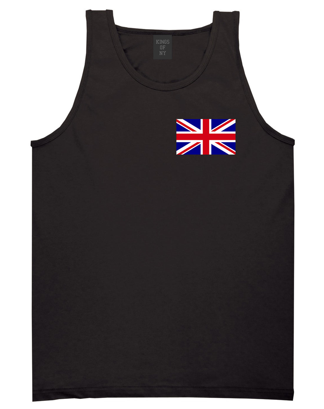 English England Flag Chest Mens Black Tank Top Shirt by KINGS OF NY
