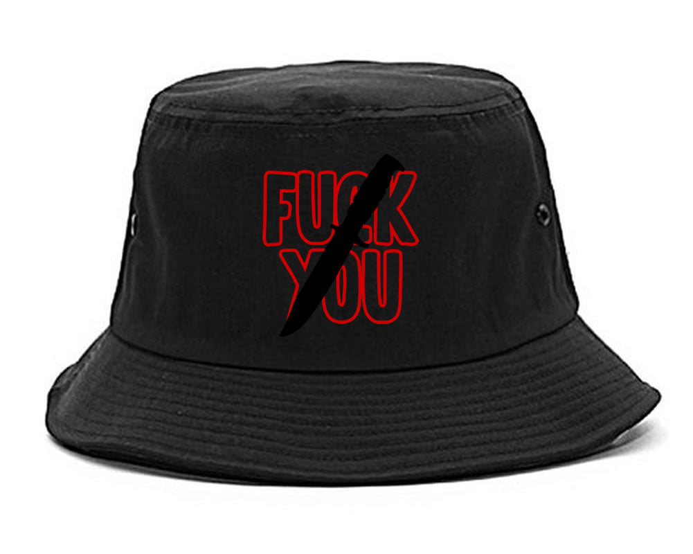 F You Knife Mens Bucket Hat Black