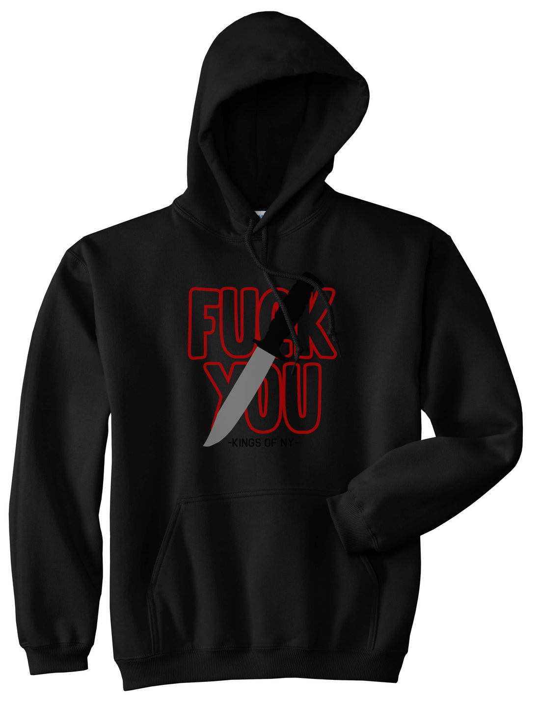 F You Knife Mens Pullover Hoodie Black