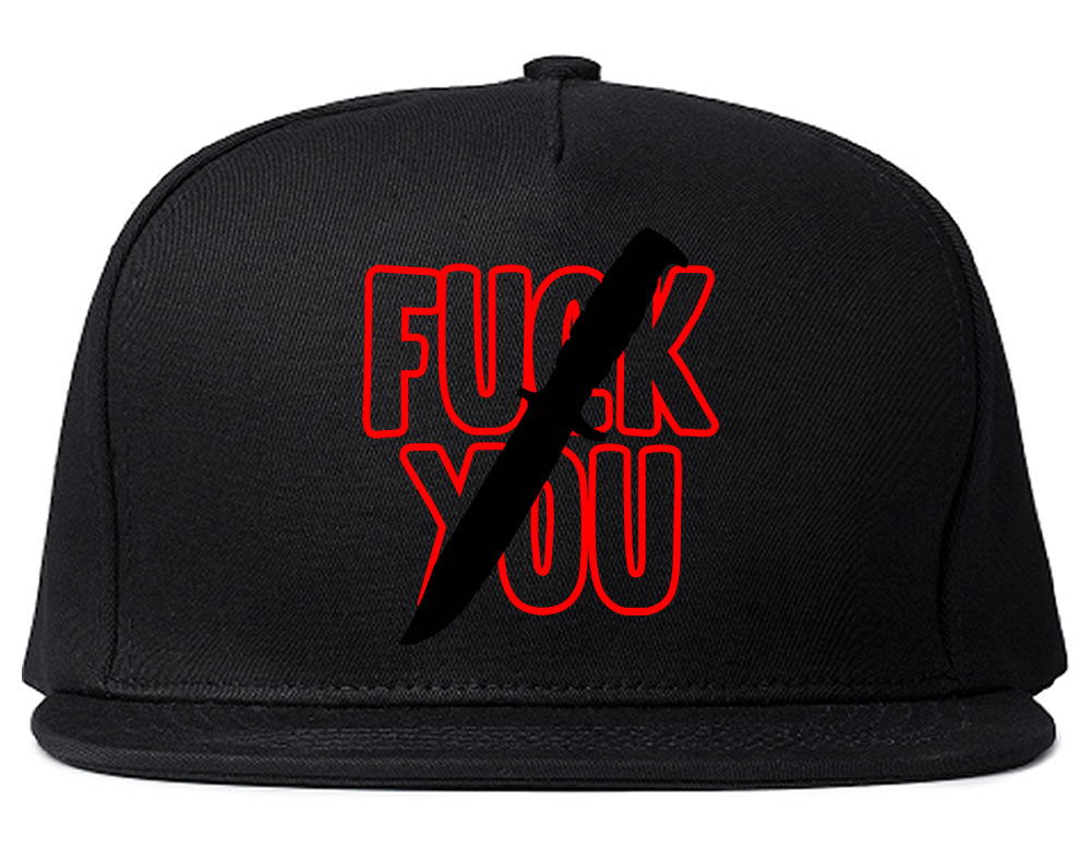 F You Knife Mens Snapback Hat Black