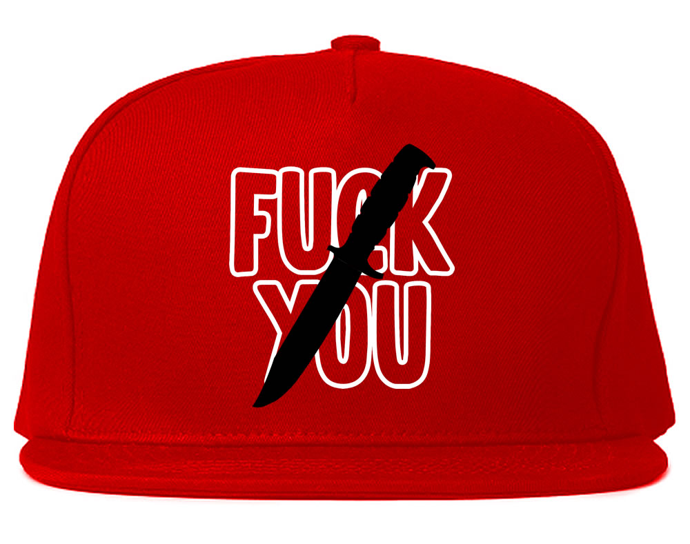 F You Knife Mens Snapback Hat Red