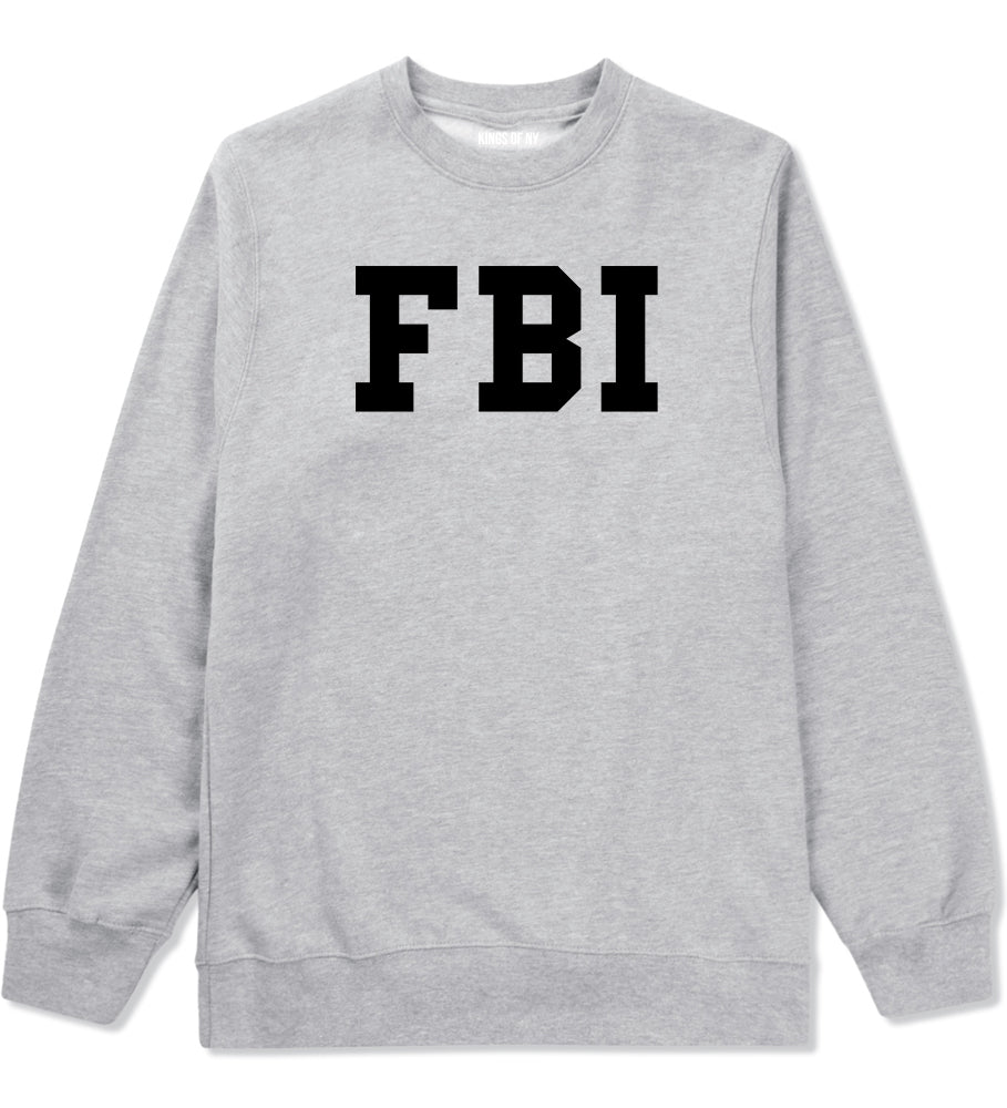 FBI Law Enforcement Mens Grey Crewneck Sweatshirt by KINGS OF NY