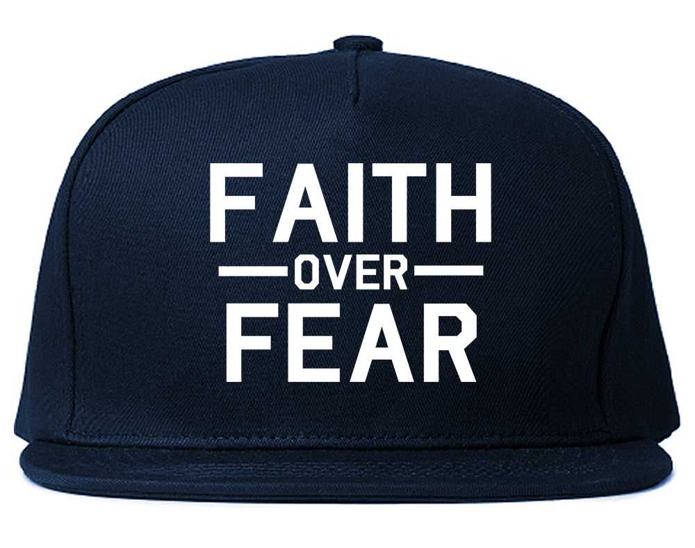 Faith_Over_Fear Navy Blue Snapback Hat