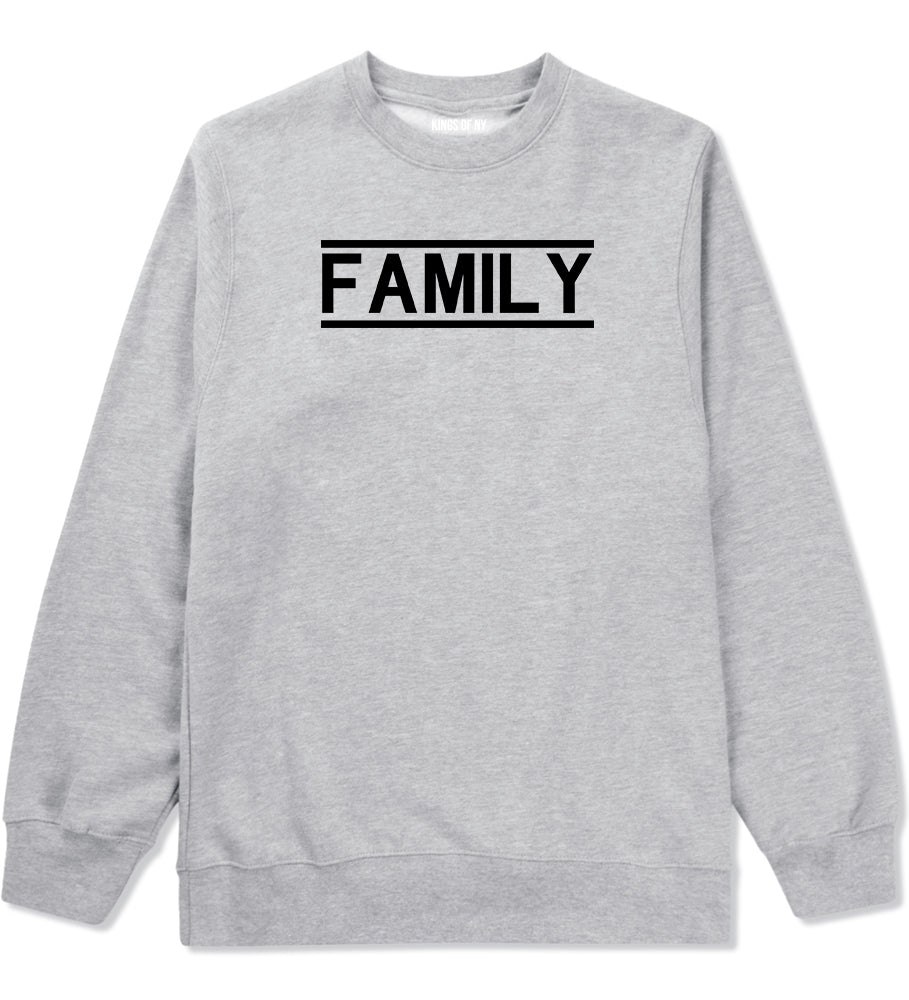 Family Fam Squad Mens Grey Crewneck Sweatshirt by KINGS OF NY