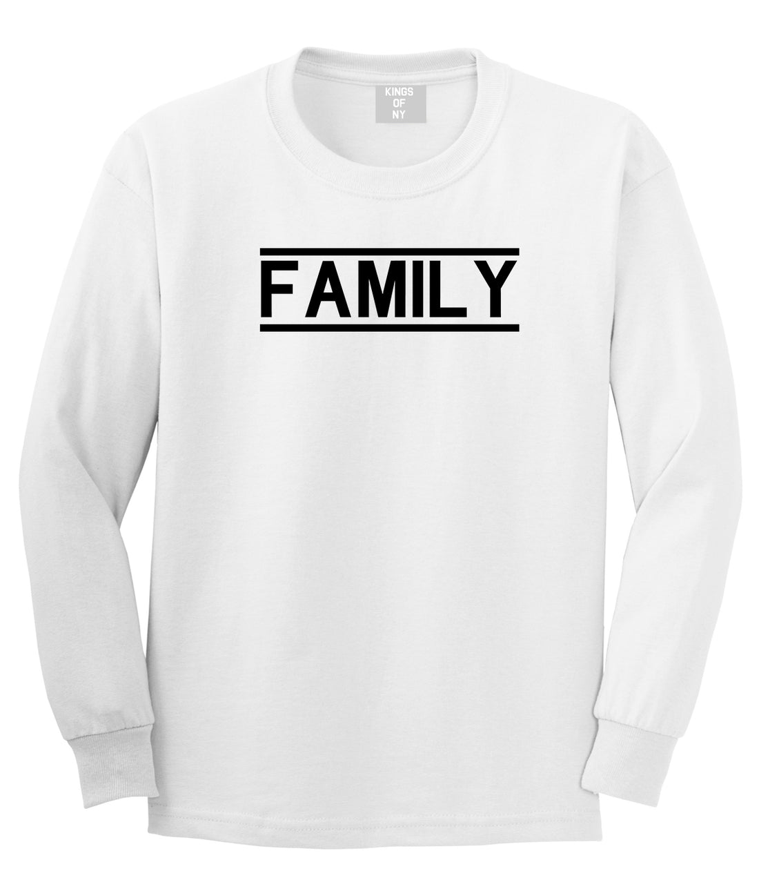 Family Fam Squad Mens White Long Sleeve T-Shirt by KINGS OF NY