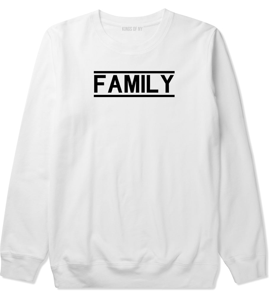 Family Fam Squad Mens White Crewneck Sweatshirt by KINGS OF NY