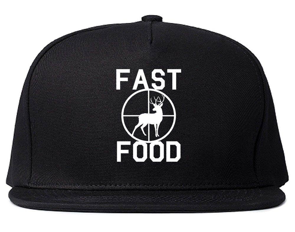 Fast_Food_Deer_Hunting Black Snapback Hat