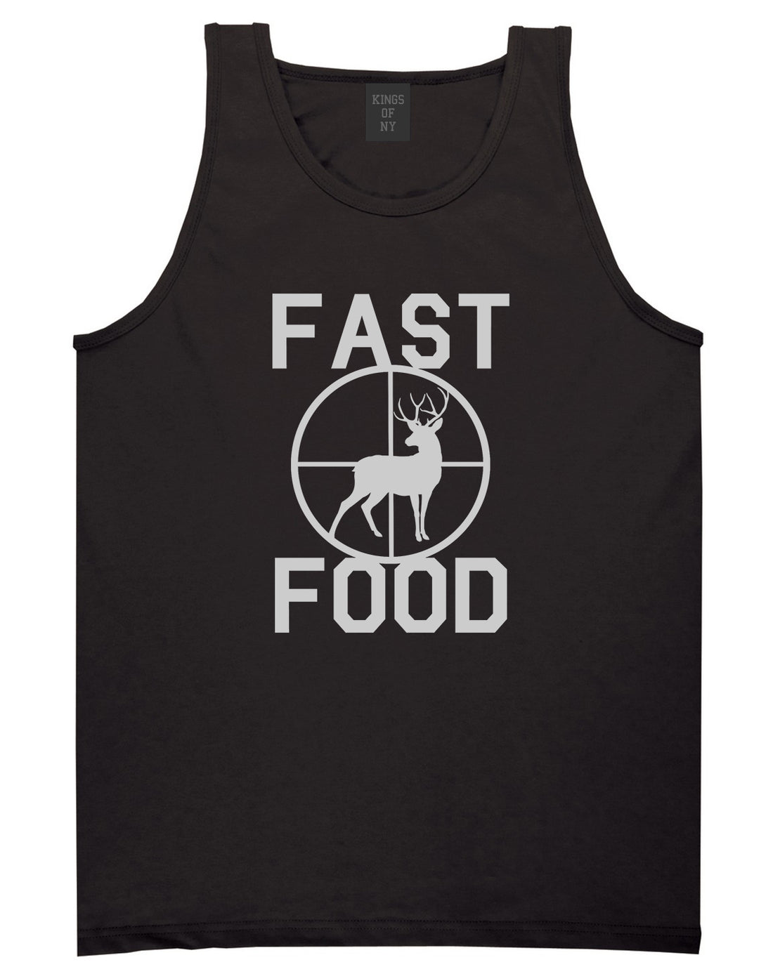 Fast Food Deer Hunting Mens Black Tank Top Shirt by KINGS OF NY