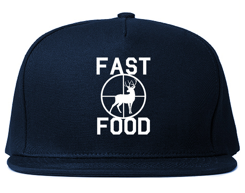 Fast_Food_Deer_Hunting Navy Blue Snapback Hat