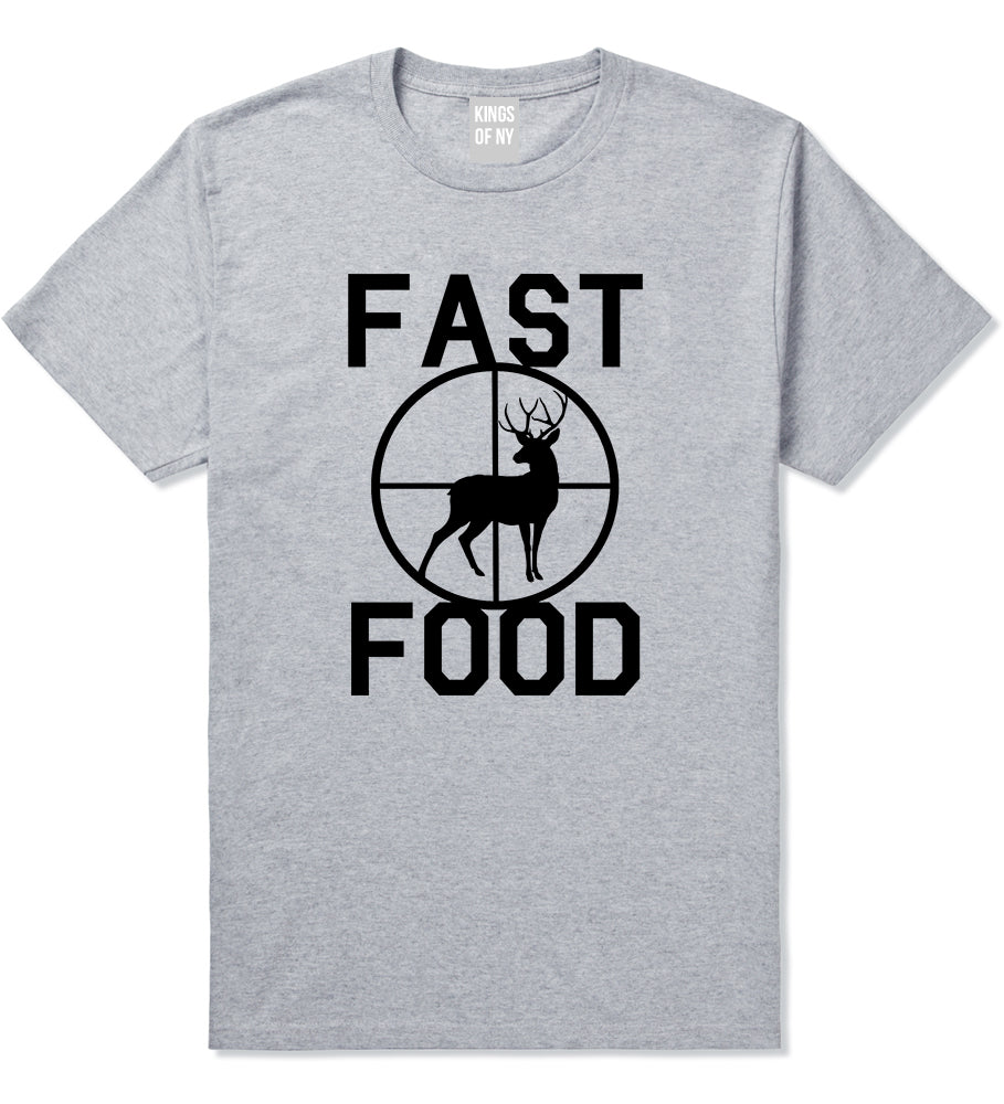 Fast Food Deer Hunting Mens Grey T-Shirt by KINGS OF NY