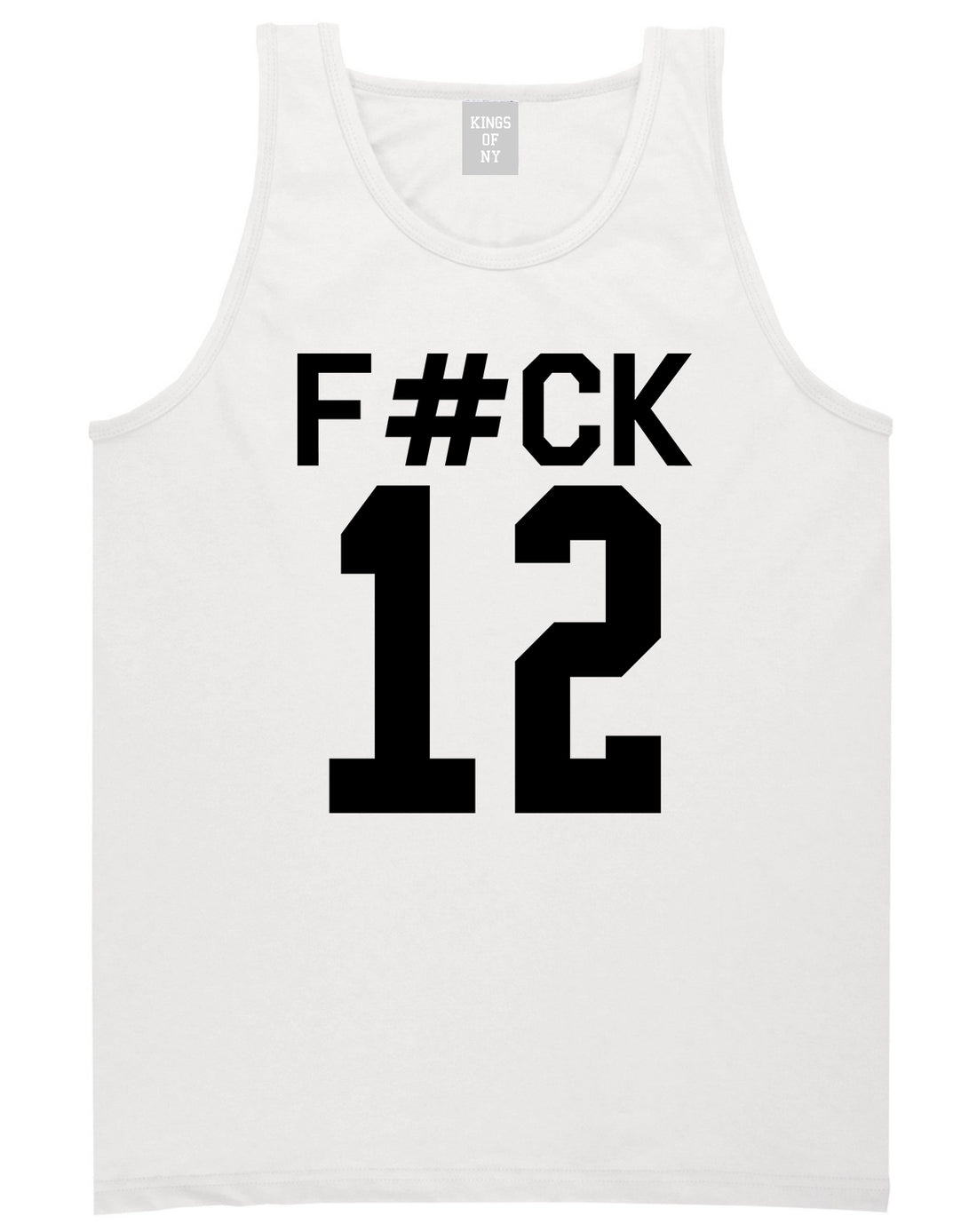 Fck 12 Police Brutality Mens Tank Top Shirt White by Kings Of NY