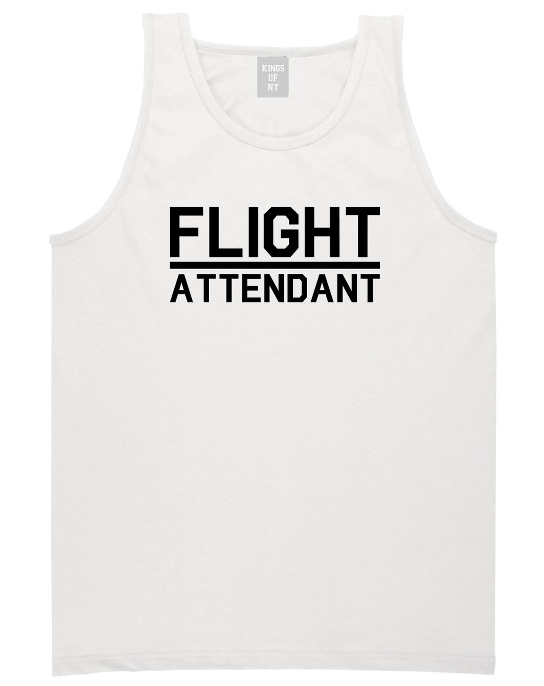 Flight Attendant Stewardess Mens White Tank Top Shirt by KINGS OF NY