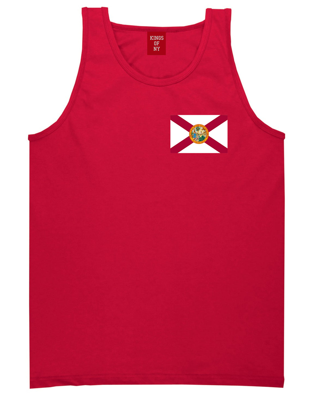 Florida State Flag FL Chest Mens Tank Top T-Shirt Red