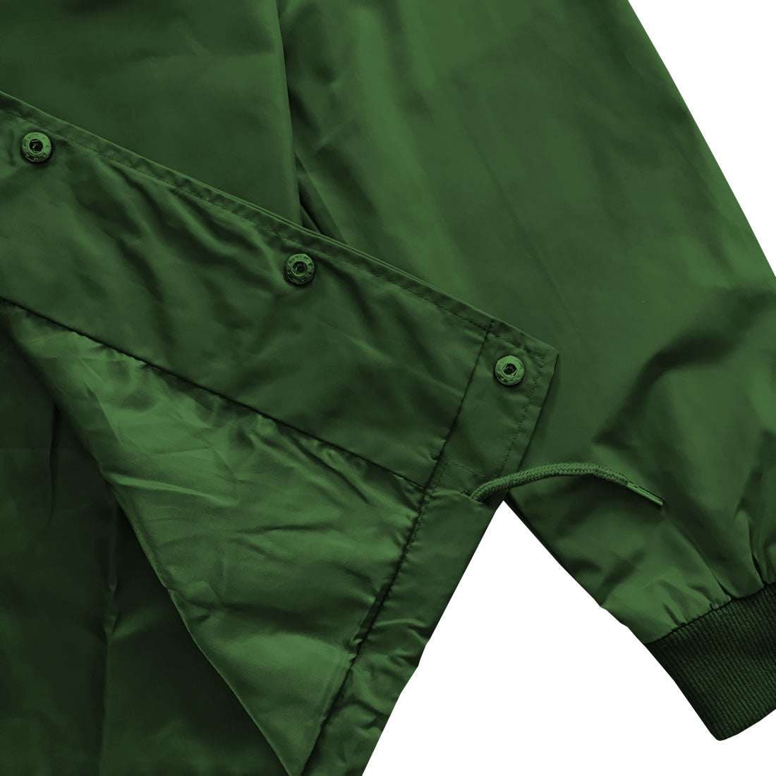 Green Mens Nylon Windbreaker Coaches Jacket Inner Lining