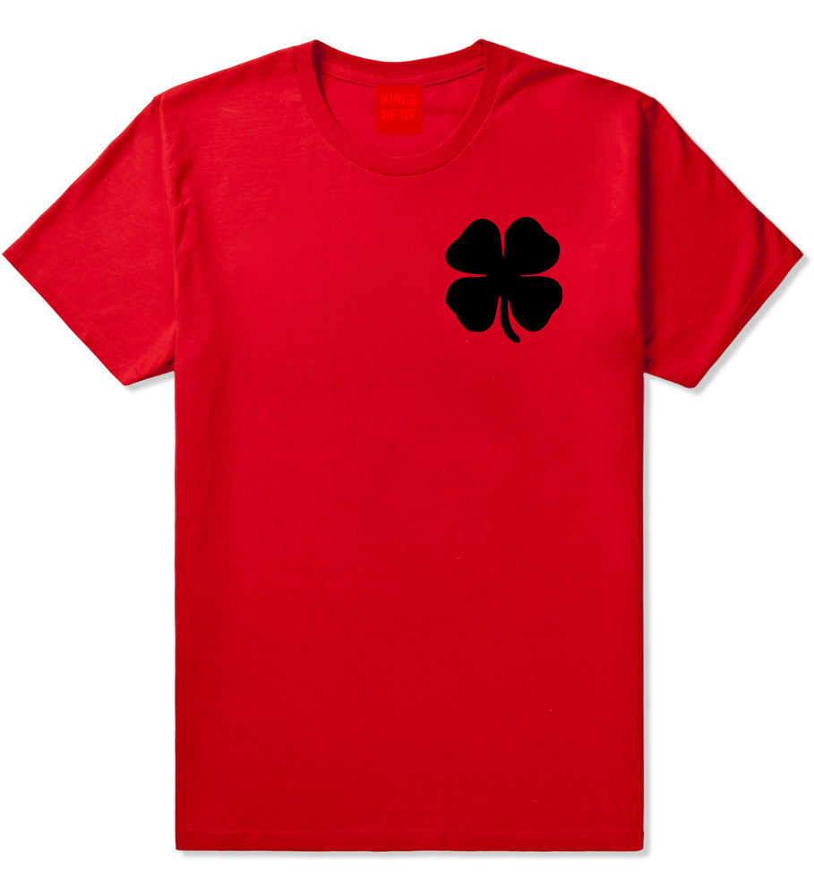 Four Leaf Clover Chest Red T-Shirt by Kings Of NY