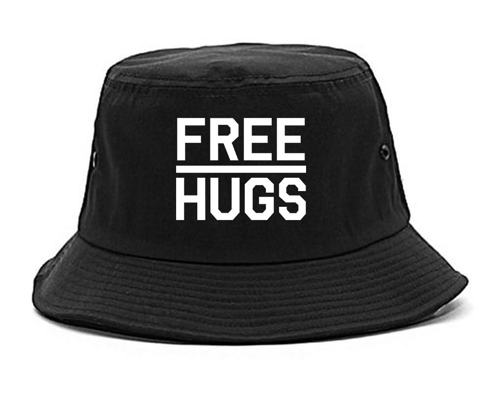 Free_Hugs_Funny Black Bucket Hat