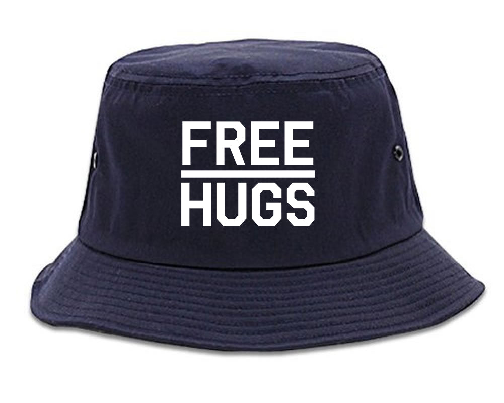 Free_Hugs_Funny Navy Blue Bucket Hat