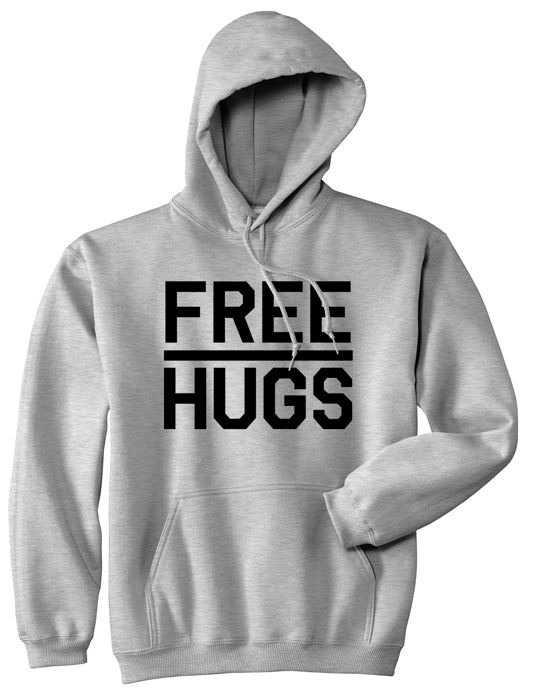 Free Hugs Funny Mens Grey Pullover Hoodie by KINGS OF NY