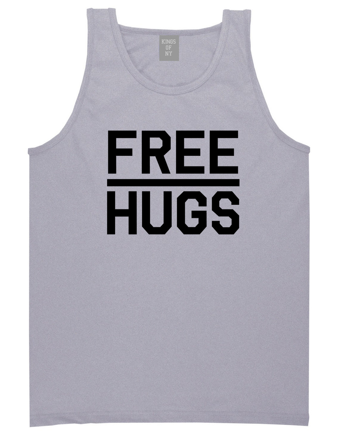 Free Hugs Funny Mens Grey Tank Top Shirt by KINGS OF NY