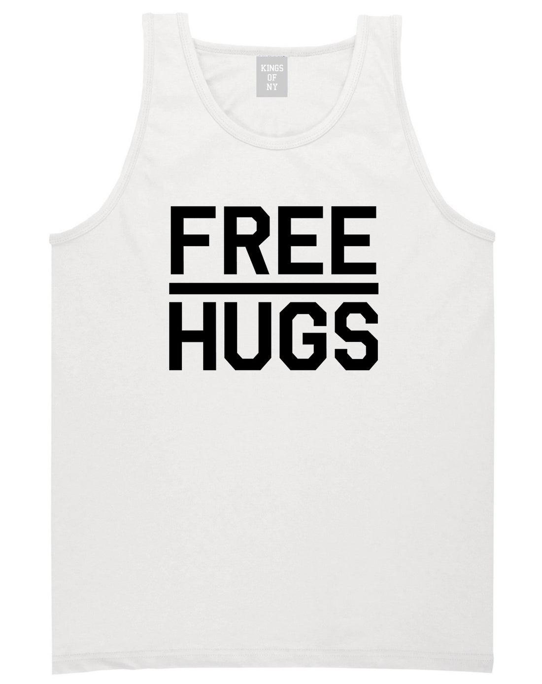 Free Hugs Funny Mens White Tank Top Shirt by KINGS OF NY