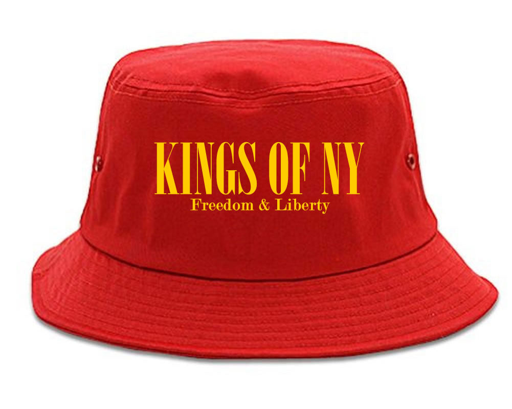 Freedom And Liberty Eagle Bucket Hat Red by KINGS OF NY